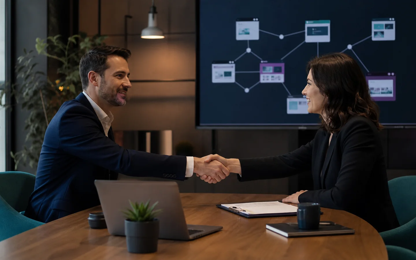 Partenaires professionnels construisant une relation de confiance