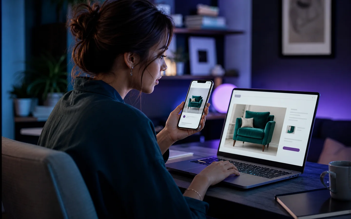 Cliente retrouvant un produit sur plusieurs appareils